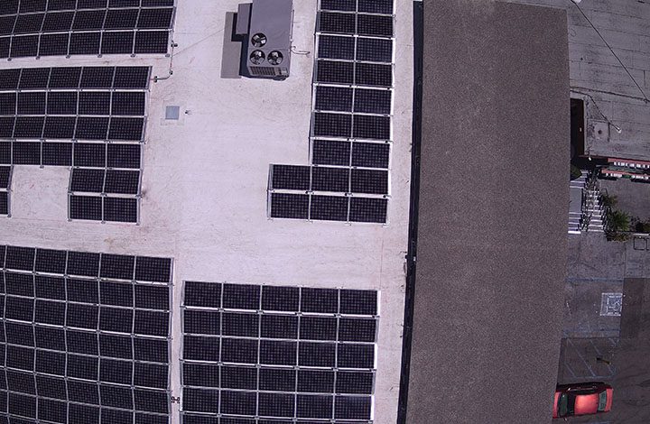 Solar inspection with a drone in California