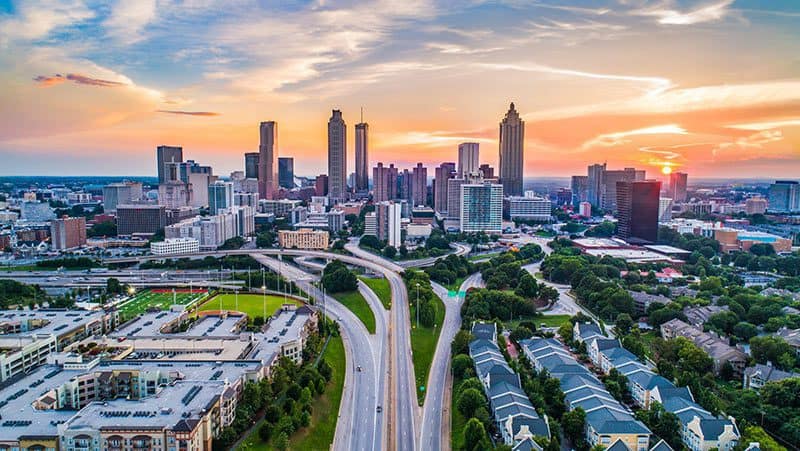 georgia downtown drone shot