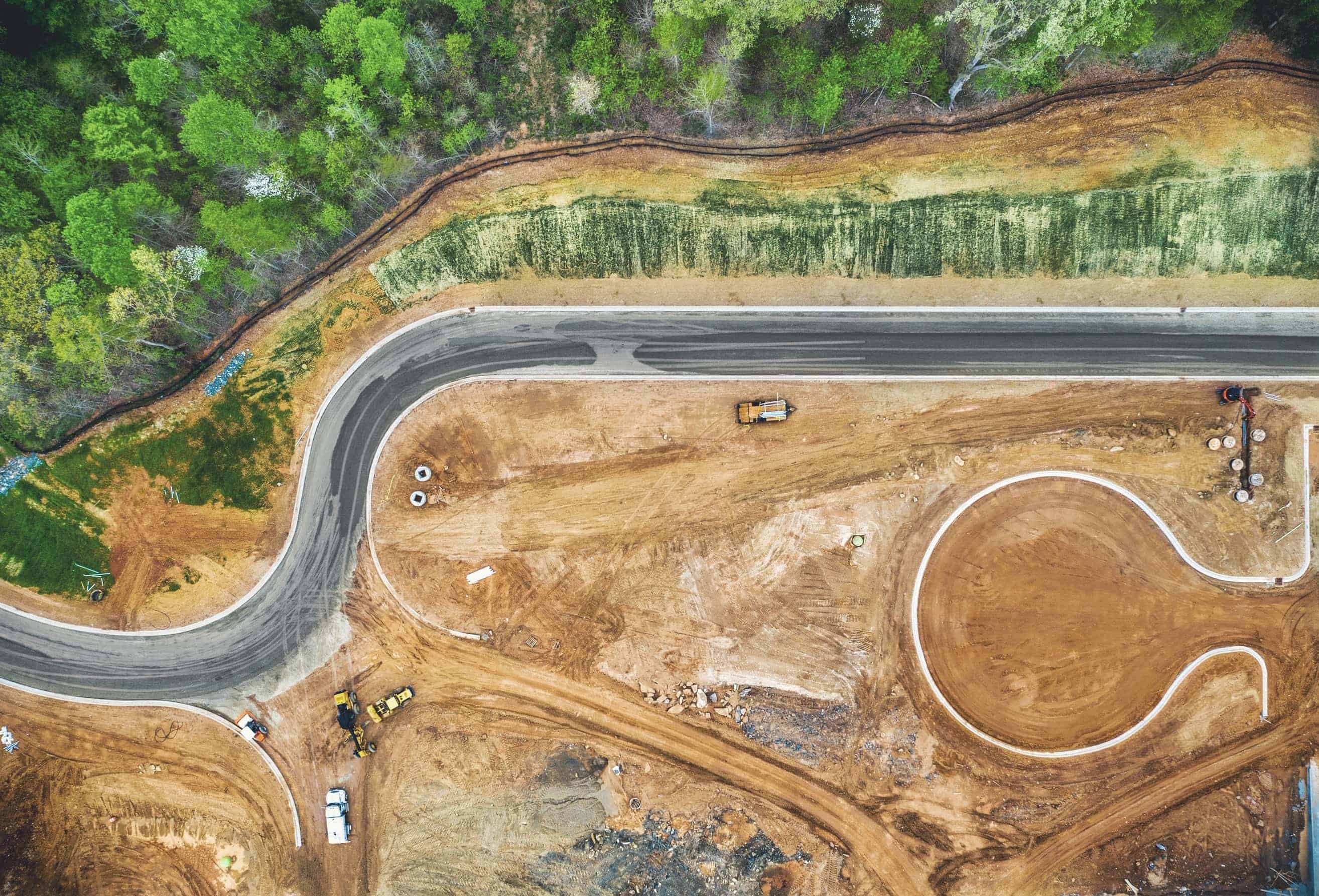 Overhead photo of a construction site