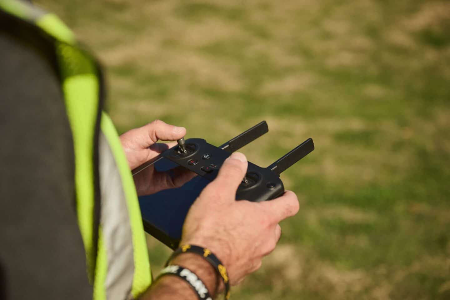 Drone pilot using a remote