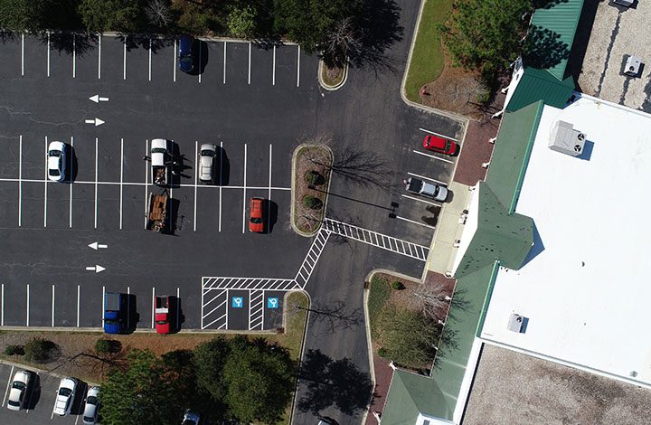Drone inspection of North Carolina parking lot