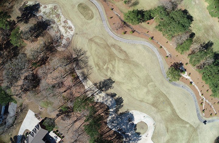 Progress monitoring with a drone at a North Carolina golf course.